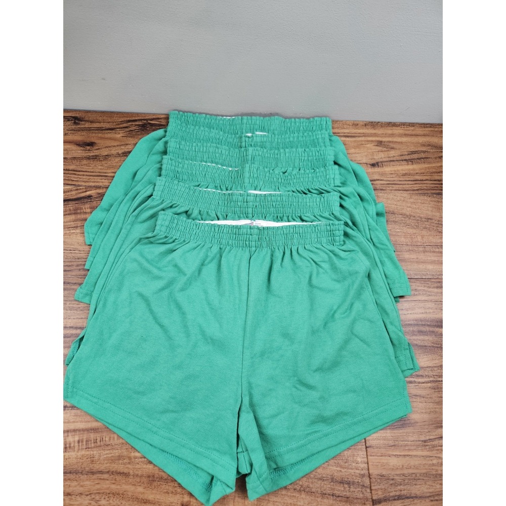 6 Pair SOFFE Girls Youth Sm Athletic Shorts Green Identical Bundle Dance Cheer